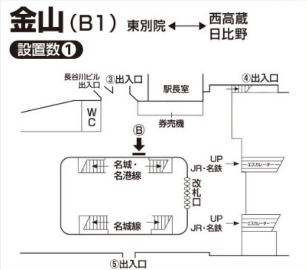 [สถานีรถไฟใต้ดิน Kanayama] โปสเตอร์ B0/B1