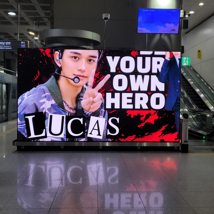 [LUCAS] ตัวอย่างโฆษณาป้ายดิจิตอลรถไฟสนามบินสถานี T1 สนามบินอินชอน (2026/04)
